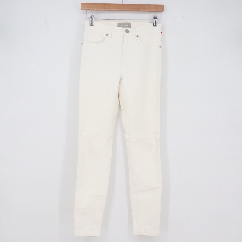Everlane Jeans Womens 25 The Mid-Rise Skinny Jean Bone Stretch Denim Excellent